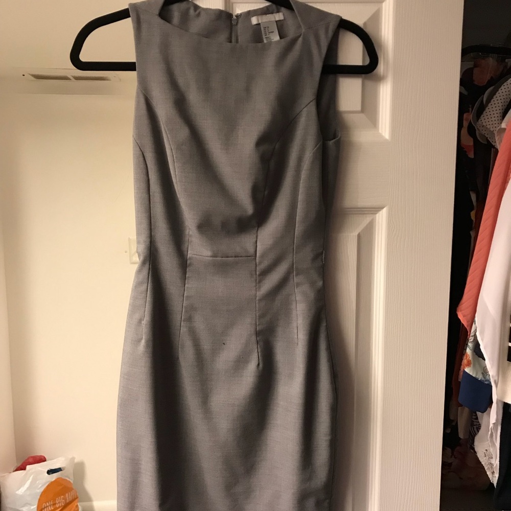 H&M Gray Business Midi Dress Size 4